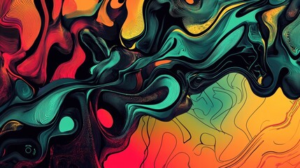 Obraz premium Abstract Swirling Pattern in Vibrant Colors