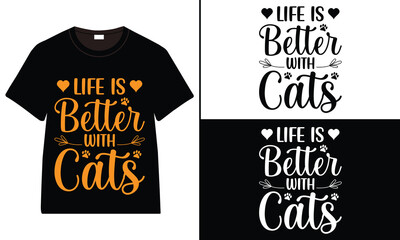 Cat typography t-shirt design, Typography T-shirt Design, Cat day t shirt design, Cat SVG t shirt
