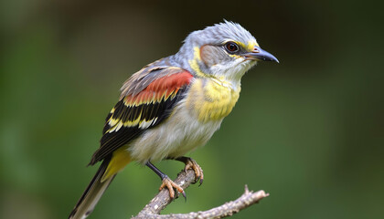 Orange and Black Feathered Bird on a Tree Branch