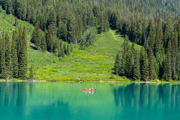 Scenic view of Emerald lake, Alberta, Canada