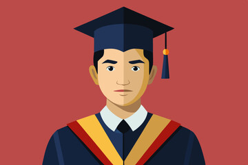 Graduate man vector art and illustration