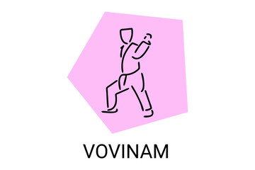 vovinam sport vector line icon. vovinam fighter sport. sign. sport pictogram illustration