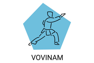 vovinam sport vector line icon. vovinam fighter sport. sign. sport pictogram illustration