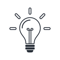 light bulb icon. thin line editable stroke vector illustration.