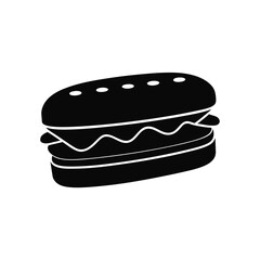 Sandwich with Cheese Icon Isolated on White Background - Vector Illustration