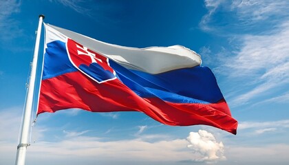 スロバキアの国旗(waving national flag of Slovakia.)
