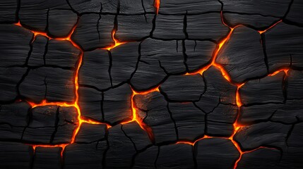 Lava cracks on volcanic rock surface