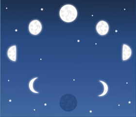 Fototapeta premium The Phases of the Moon