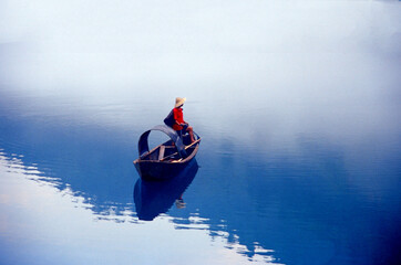 Fog scenery of Xiaodongjiang River in Chenzhou City, Hunan Province, China