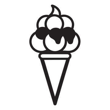 recommend clip art: ice cream cone line art silhouette vector illustration on a white background