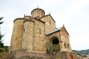 The Virgin Mary Assumption Church of Metekhi on the Left Bank of River Kura, Opposite Side of the Old Tbilisi, Georgia