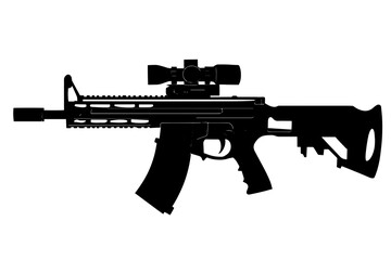 silhouette of a Assault Rifle with Laser Sight