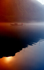 Fog scenery of Xiaodongjiang River in Chenzhou City, Hunan Province, China