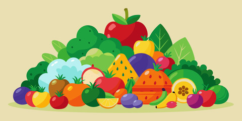 Heaped vegetables icon stock illustration