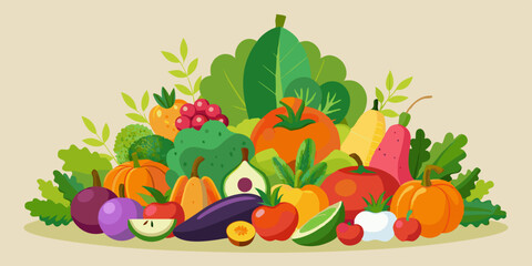Heaped vegetables icon stock illustration