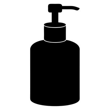 recommend clip art: Vector bottle of soap. Silhouette of soap dispenser liquid water. 