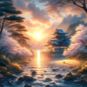 고요한 아침, 깨어나는 고(古)찰, A quiet morning, an old temple waking up