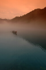 Fog scenery of Xiaodongjiang River in Chenzhou City, Hunan Province, China