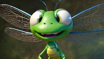 The main dragonfly, Buzzing Benny, is a bright green, wide-eyed character with a huge smile and lightning-fast wings. He’s always zipping around, bumping into things, and making fun.