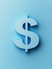 A blue dollar sign is on a blue background