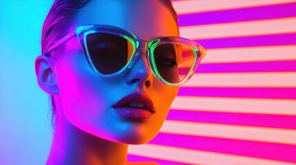 Fototapeta premium Trendy slicked-back hairstyle with a glossy finish, showcasing a modern and stylish look for contemporary fashion enthusiasts