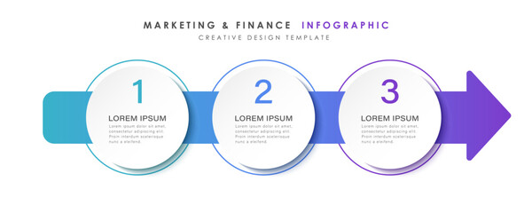 Informative circular process infographic chart for business startup demonstration. Privacy online infochart.  Instructional graphics with 3 steps sequence design for web pages