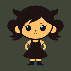 Cartoon girl sihlouette design