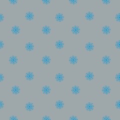 Classics Seamless Small  Christmas Snowflakes Pattern with Gray Background