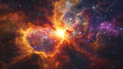 Naklejka premium Generative AI, Dramatic Supernova Eruption Lighting Up the Cosmos