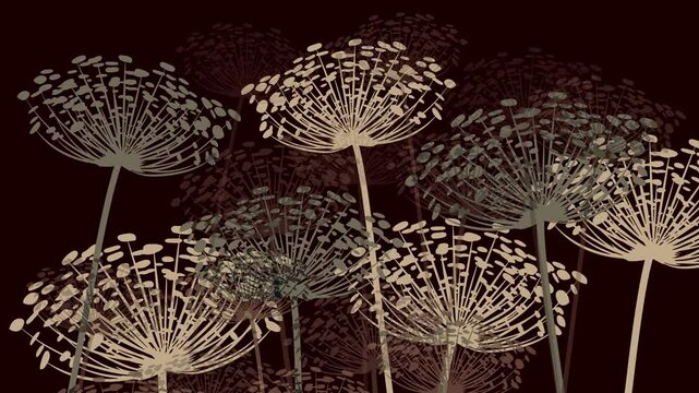 The dried flowers are swaying in the wind. Background, space for copying.