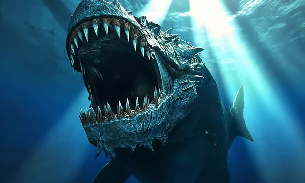 Sea Monster with Open Jaws