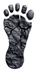 Illustrate black footprints that symbolize the global impact of human activity and the importance of sustainable practices to protect our planet. Scorched earth footprint isolated. Sustainable concept