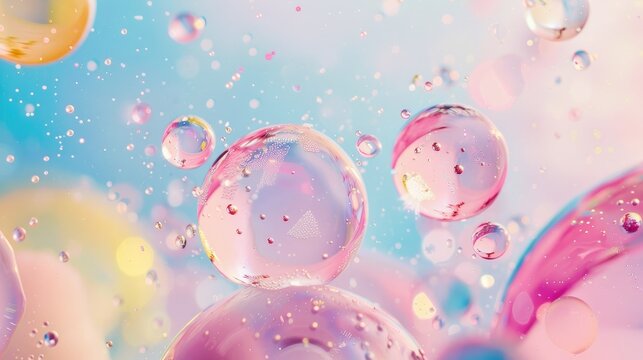 Holographic bubble background with extremely subtle iridescent sparkle, best for stunning backdrop.