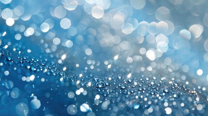 Close-up water splash background with bokeh water droplet effect, best for refreshing backdrop.