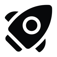Simple Rocket glyph icon. The icon can be used for websites, print templates, presentation templates, illustrations, etc	