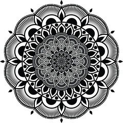 Beautiful circle pattern mandala art isolated on a white background, Indian style mandala art for festival decoration, decoration elements for meditation poster, henna, tattoo art