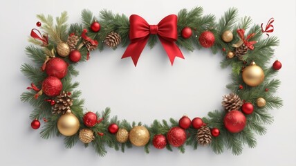 a christmas wreath with a red bow on it