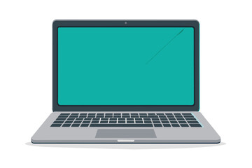 Fototapeta premium Vector illustration of a laptop computer icon, representing a contemporary and minimalist design in digital format.