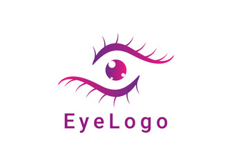 Eye logo icon vector symbol design with eyeball and eyebrow concept for medical and eyecare clinics.