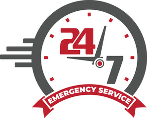 24 Hour emergency service label design