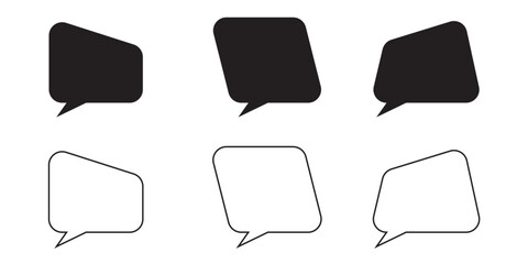 Vector Icons of Speech Bubble, Text Bubble, Doodles | Editable Strokes and Silhouettes