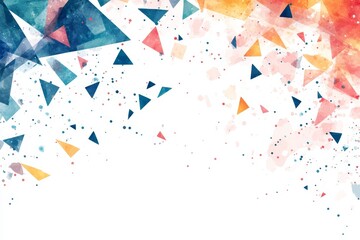 Abstract Watercolor Background with Geometric Shapes