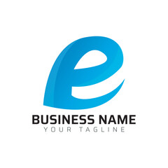 E abstract modern minimalist premium typography 3d colorful letter logo design template