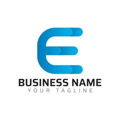 E abstract modern minimalist premium typography 3d colorful letter logo design template