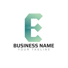 E abstract modern minimalist premium typography 3d colorful letter logo design template