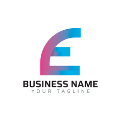 E abstract modern minimalist premium typography 3d colorful letter logo design template