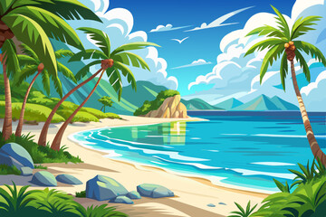 Obraz premium beach with palm trees