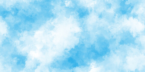 Hand painted abstract soft sky blue watercolor sky and clouds, Watercolor illustration art marble painting abstract blue color texture, Stain artistic vector used as being an element, design and card.