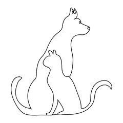 Dog and cat one line continuous. Line art Dog and Cat silhouette. Hand drawn vector art.
Cat and dog drawing in one continuous line sketch vector
