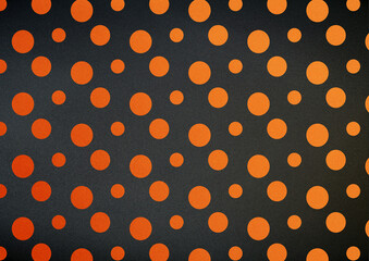 Spooky Balck Orange Halloween Polka Dots Pattern Background